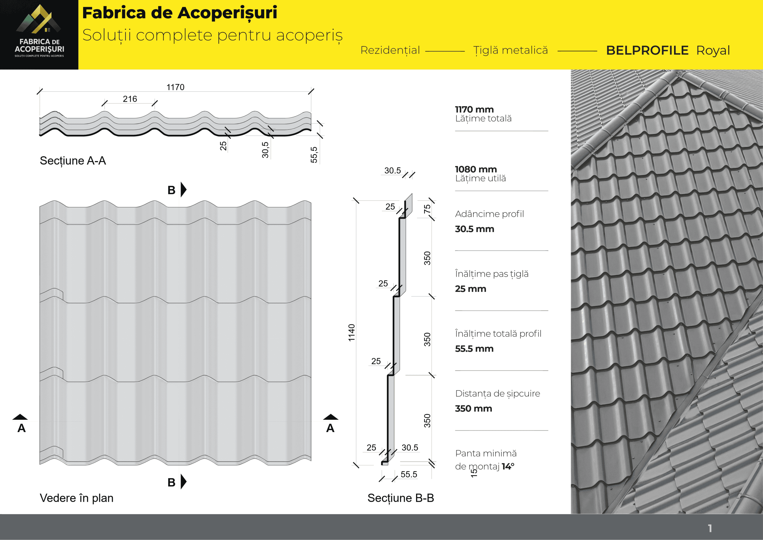 Detaliu profil ROYAL – vedere apropiată
