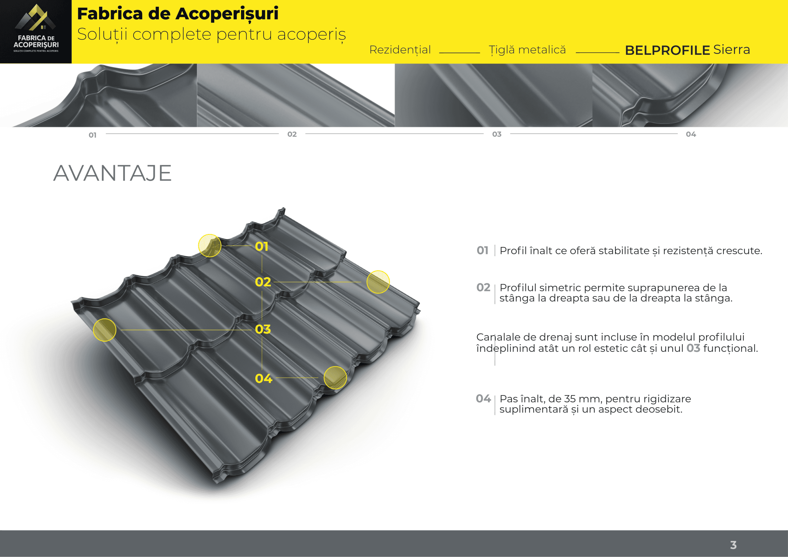 Acoperiș realizat cu țiglă metalică Bellprofile SIERRA