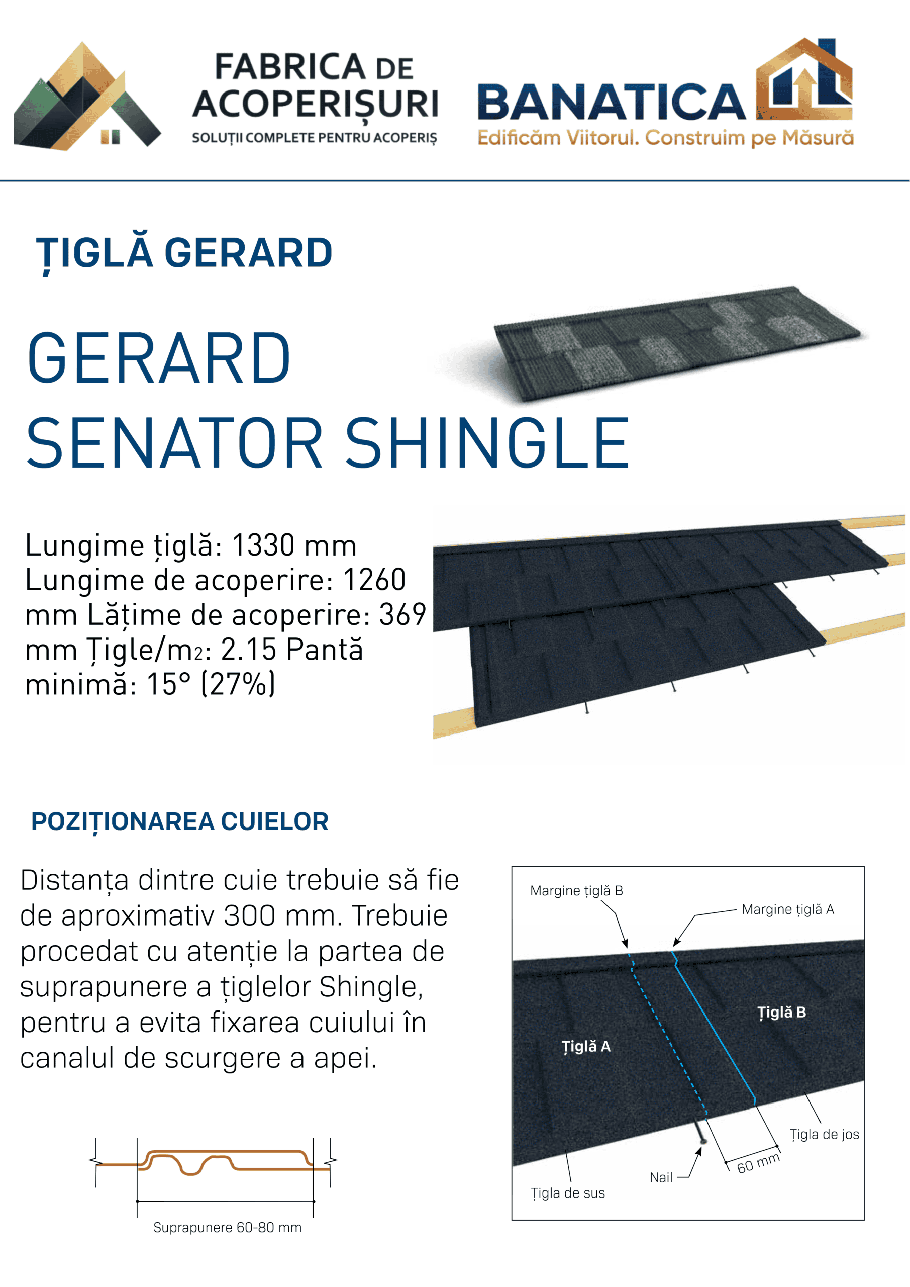 Gerard Senator Shingle – fișă model